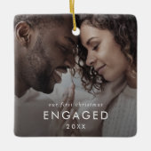 Chique onze eerste kerst betrokken foto overlay keramisch ornament (Voorkant)