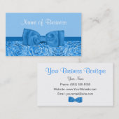 Chique oogverblindend blauw bloemetje met  boog visitekaartje (Voorkant / Achterkant)