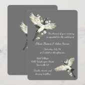 Chique oosterse kraan bruiloft kaart (Voorkant / Achterkant)