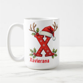 Chique op maat gemaakte monogram initiaal X vrolij Koffiemok