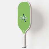 Chique op maat gemaakte monogram preppy groene mar pickleball paddle (Links)