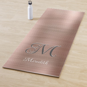 Chique op maat gemaakte monogram roze geborsteld m yogamat