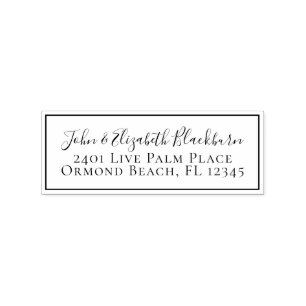 Chique op maat gemaakte sticker met retouradres rubberstempel