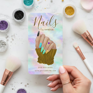 Chique Opal Manicuriste Kunstenaar Modern Nagelstu Visitekaartje