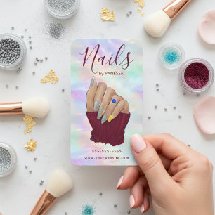 Chique Opal Manicuriste Kunstenaar Nagelstudio Mod Visitekaartje