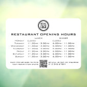 Chique openingstijden lunch diner restaurant raamsticker (Vel 3)