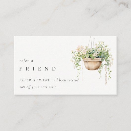 Chique opknoping bloemenhuis Planten verwijzen naa Visitekaartje (Voorkant)