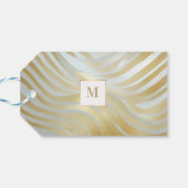 Chique Opulent Goud en Wit Multi Patterned Cadeaulabel (Achterkant Horizontaal)