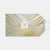 Chique Opulent Goud en Wit Multi Patterned Cadeaulabel (Voorkant (Horizontaal))