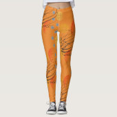 chique Oranje atoomvortexpatroon Leggings (Voorkant)