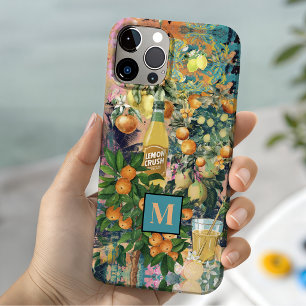 Chique oranje blauw turquoise Siciliaanse citrus c iPhone 15 Case