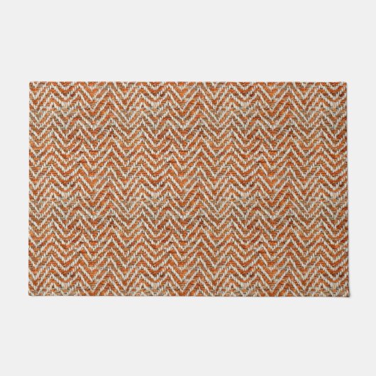 Chique oranje chevron deurmat (Voorkant)