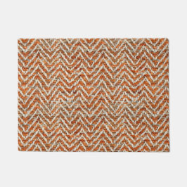 Chique oranje chevron deurmat