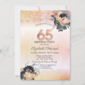 Chique Oranje Rozen String Lights 65th Verjaardag Kaart (Voorkant)
