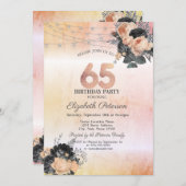 Chique Oranje Rozen String Lights 65th Verjaardag Kaart (Voorkant / Achterkant)