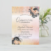 Chique Oranje Rozen String Lights Quinceanera Kaart (Staand voorkant)