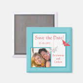 Chique Origami Vogels Bruiloft Aankondiging Magnee Magneet (Voorkant / Achterkant)