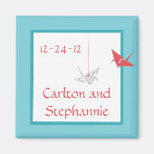 Chique Origami Vogels Bruiloft Favor Magnet (Voorkant)