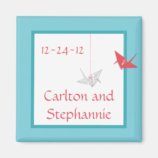 Chique Origami Vogels Bruiloft Favor Magnet (Voorkant)