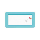 Chique Origami Vogels Bruiloft Mailing Adres Etiket (Voorkant)