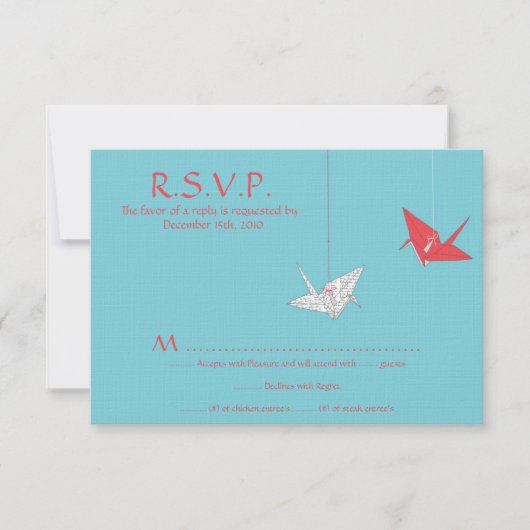 Chique Origami Vogels Bruiloft RSVP Kaart (Voorkant)