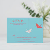 Chique Origami Vogels Bruiloft RSVP Kaart (Staand voorkant)