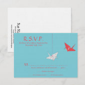Chique Origami Vogels Bruiloft RSVP Kaart (Voorkant / Achterkant)