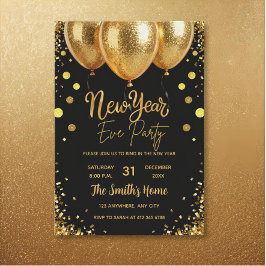 Chique Oud en Nieuw-feest met gouden glitters en z Kaart