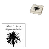 Chique outdoor strand bruiloft palmboom silhouet rubberstempel (Gestempeld)