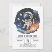 Chique Outerspace Kinderen Astronaut Jongen Verjaa Kaart (Voorkant)