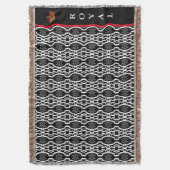 Chique ovaal geometrisch patroon in zwart-wit deken (Voorkant Verticaal)