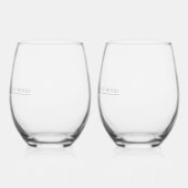 Chique paar naam bruiloft wijnglas zonder voet (Links)