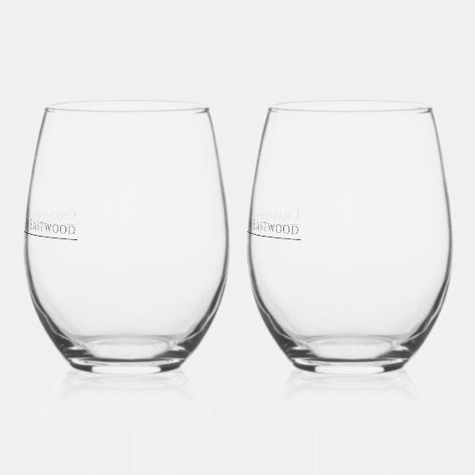 Chique paar naam bruiloft wijnglas zonder voet (Links)