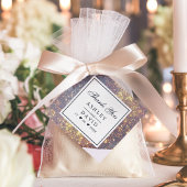 Chique Paars Goud Iriserende Glitter Favor Label