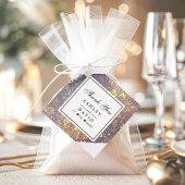 Chique Paars Goud Iriserende Glitter Favor Label