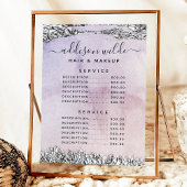 Chique Paars Zwart Zilver Service Prijsmenu Menu