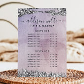 Chique Paars Zwart Zilver Service Prijsmenu Menu