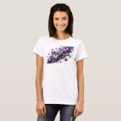 Chique Paarse ABSTRACTE KUNST Kunstprint T-shirt (Voorkant volledig)