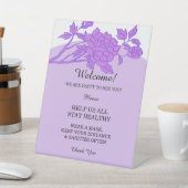 Chique Paarse Bloemen Bruiloft Veiligheid Reclamebord Met Voetstuk (Insitu)