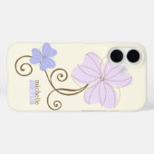 Chique Paarse bloemen Case-Mate iPhone Case (Achterkant (horizontaal))