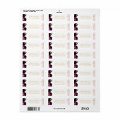 Chique Paarse Bloemen & Goud Bruiloft Retouradres Etiket (Full Sheet)