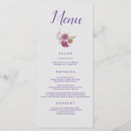 Chique Paarse Bloemen Menu