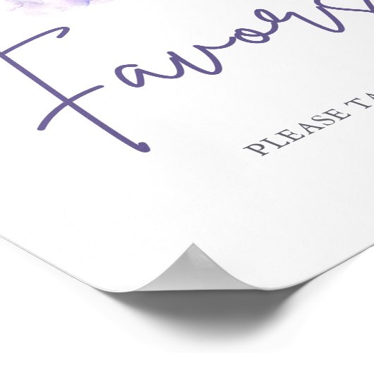 Chique Paarse bloemenscript Vrijgezellenfeest Favo Poster (Hoek)