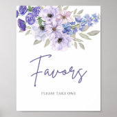 Chique Paarse bloemenscript Vrijgezellenfeest Favo Poster (Voorkant)