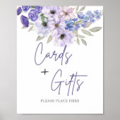 Chique Paarse bloemenscript Vrijgezellenfeest Favo Poster (Voorkant)