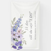 Chique Paarse bloemenscript Vrijgezellenfeest Welk Spandoek (Verticaal)