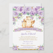 Chique Paarse Bloemenuil Virtual Baby shower per M Kaart (Voorkant)