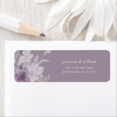 Chique Paarse Botanische Bruiloft Retouradres Labe Etiket (Insitu)