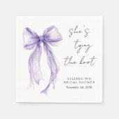 Chique Paarse Coquette Strik Waterschildering Brui Servet (Voorkant)