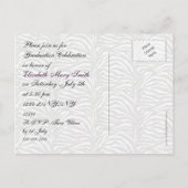 chique paarse drievoudige foto Afstuderen Uitnodig Uitnodiging Briefkaart (Achterkant)